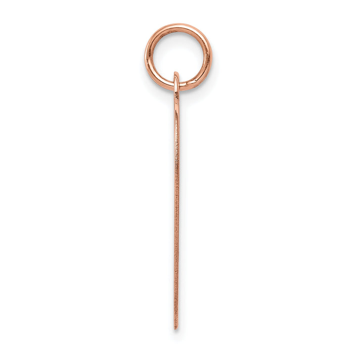 14k Rose Gold Plain .027 Gauge Engraveable Heart Disc Charm-XRM197/27
