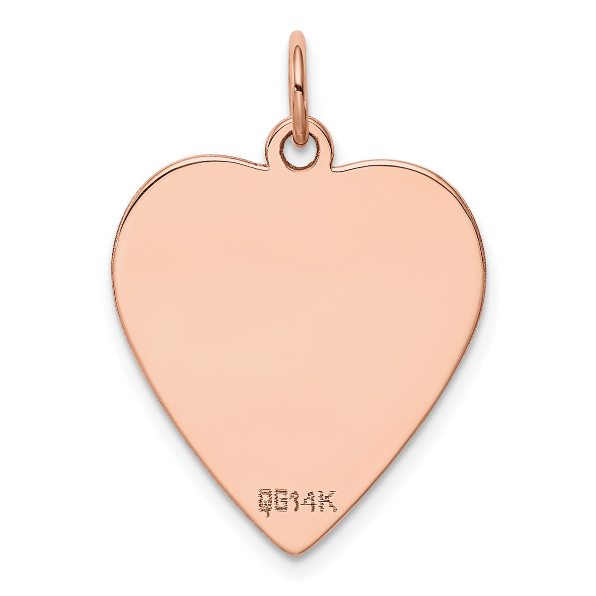 14k Rose Gold Plain .018 Gauge Engraveable Heart Disc Charm-XRM197/18