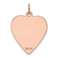 14k Rose Gold Plain .018 Gauge Engraveable Heart Disc Charm-XRM197/18