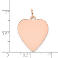 14k Rose Gold Plain .027 Gauge Engraveable Heart Disc Charm-XRM197/27