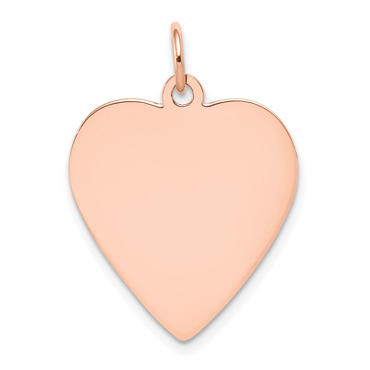 14k Rose Gold Plain .013 Gauge Engraveable Heart Disc Charm-XRM197/13