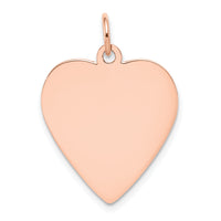 14k Rose Gold Plain .027 Gauge Engraveable Heart Disc Charm-XRM197/27