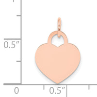 14k Rose Gold Medium Engraveable Heart Charm-XRM522/13