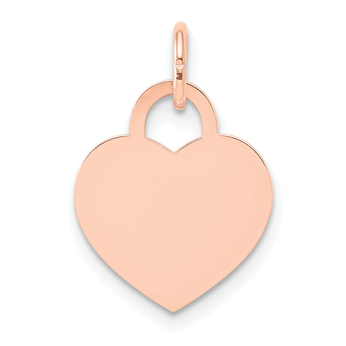 14k Rose Gold Small Engraveable Heart Charm-XRM521/18