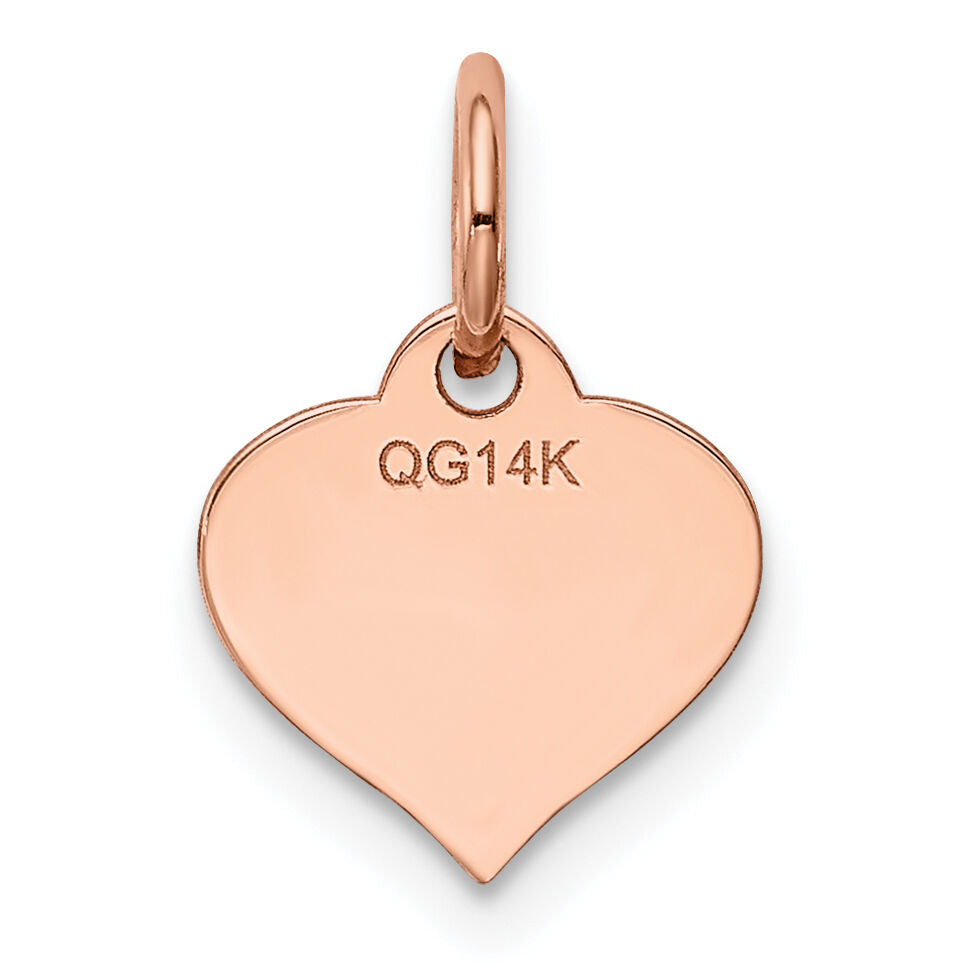 14k Rose Gold Heart Disc Charm-XRM525/18
