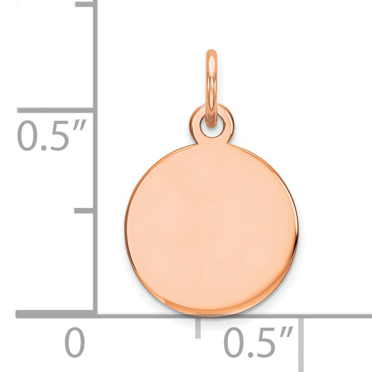 14K Rose Gold Round Disc Charm-XRM537/09