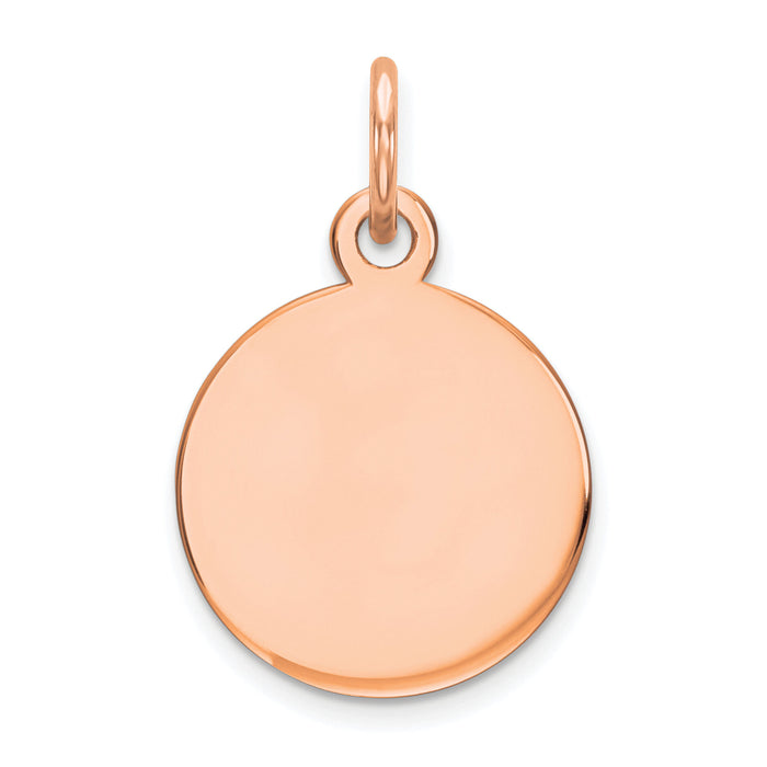 14K Rose Gold Round Disc Charm-XRM537/18