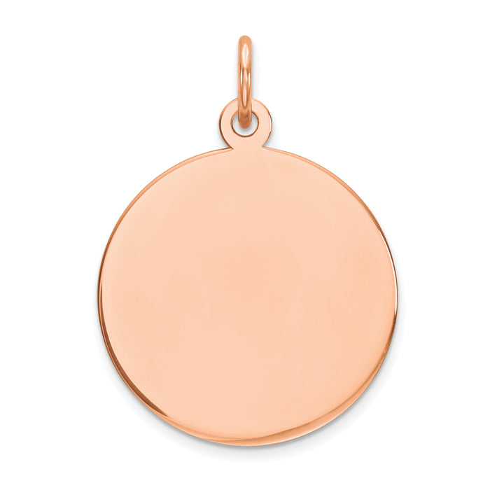 14K Rose Gold Round Disc Charm-XRM538/11