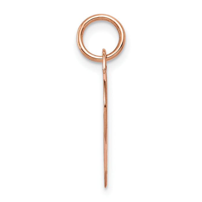 14k Rose Gold Plain .027 Gauge Engraveable Heart Disc Charm-XRM568/27