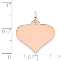 14k Rose Gold Plain .018 Gauge Engraveable Heart Disc Charm-XRM568/18