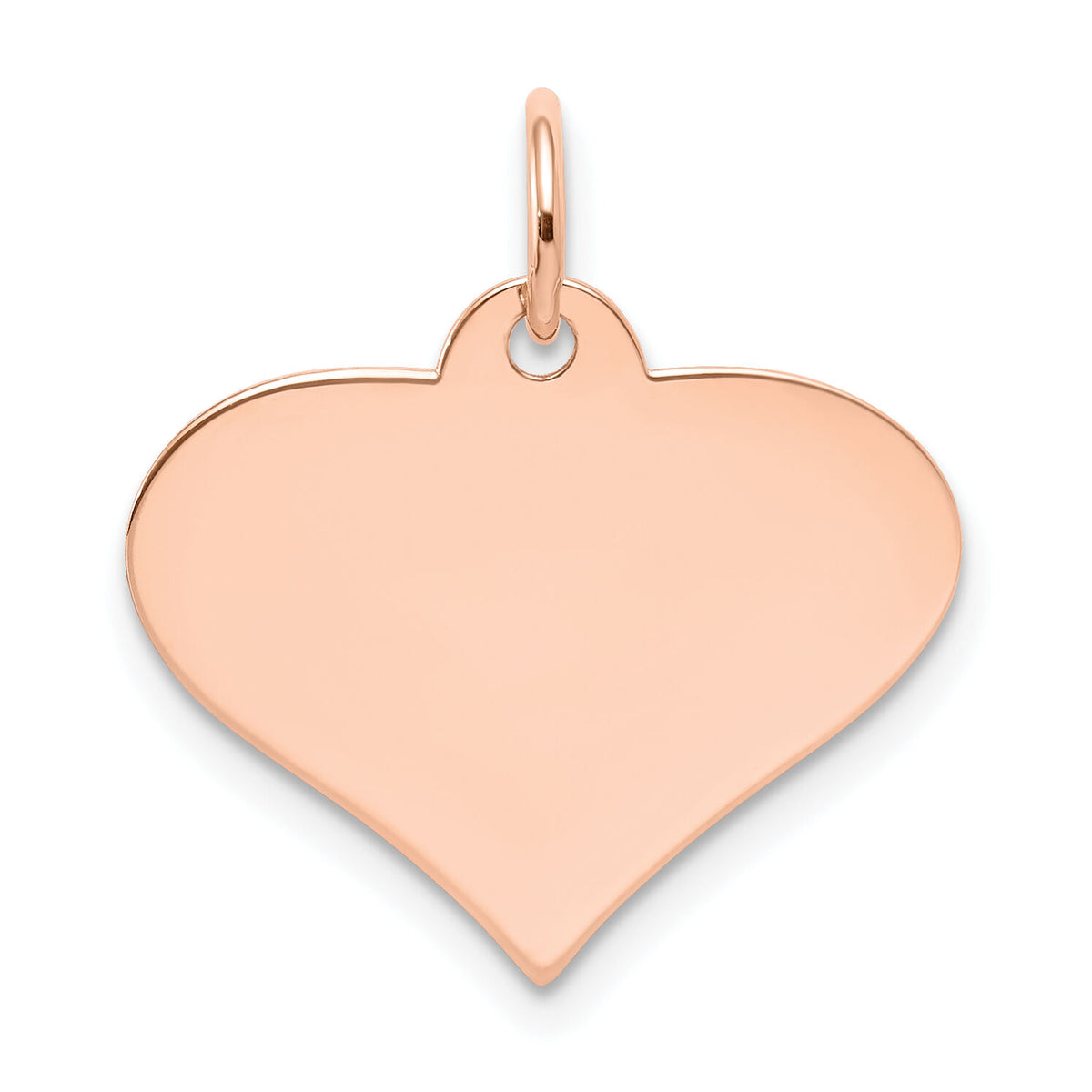 14k Rose Gold Plain .018 Gauge Engraveable Heart Disc Charm-XRM568/18