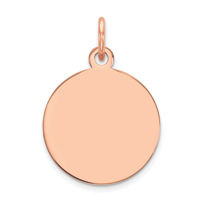 14k Rose Gold Plain .027 Gauge Circular Engravable Disc Charm-XRM605/27