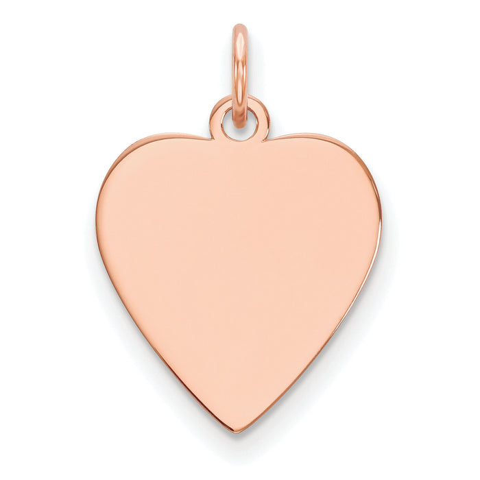14k Rose Gold Plain .013 Gauge Heart Engravable Disc Charm-XRM622/13