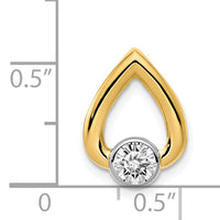 14ky Teardrop 4mm Diamond Chain Slide Mtg-XS1192