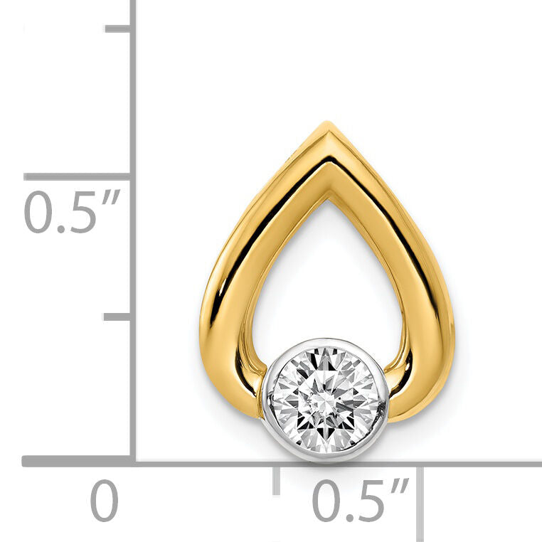 14ky Teardrop 4.4mm Diamond Chain Slide Mtg-XS1193