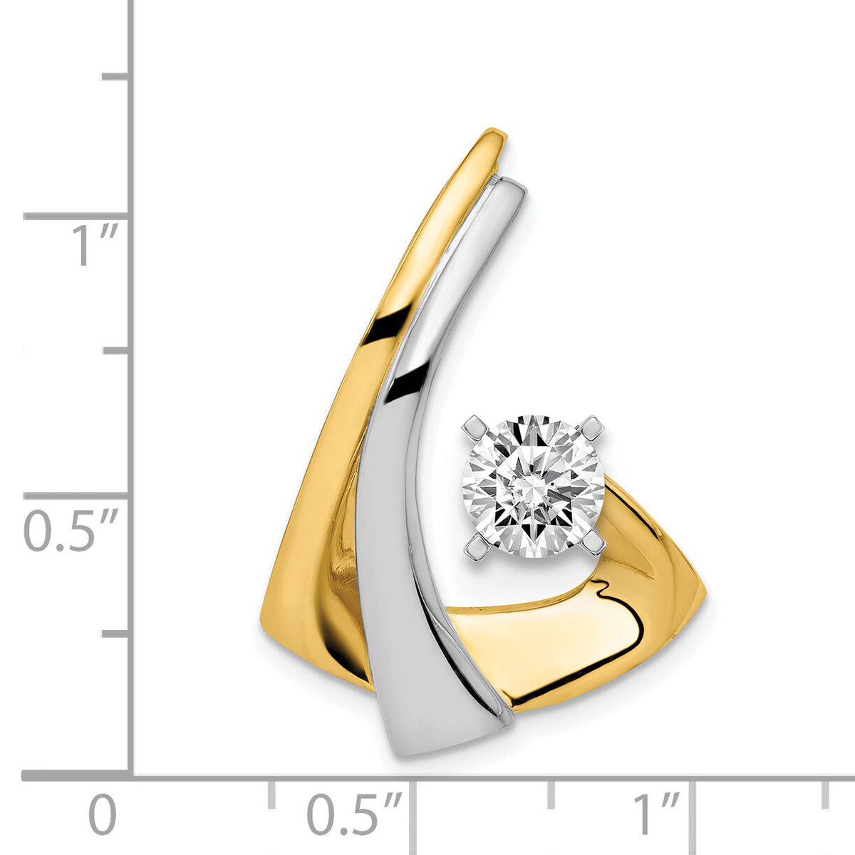 14k Two-Tone Peg Set Diamond Slide Mtg-XS1230