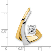 14k Two-Tone Peg Set Diamond Slide Mtg-XS1230