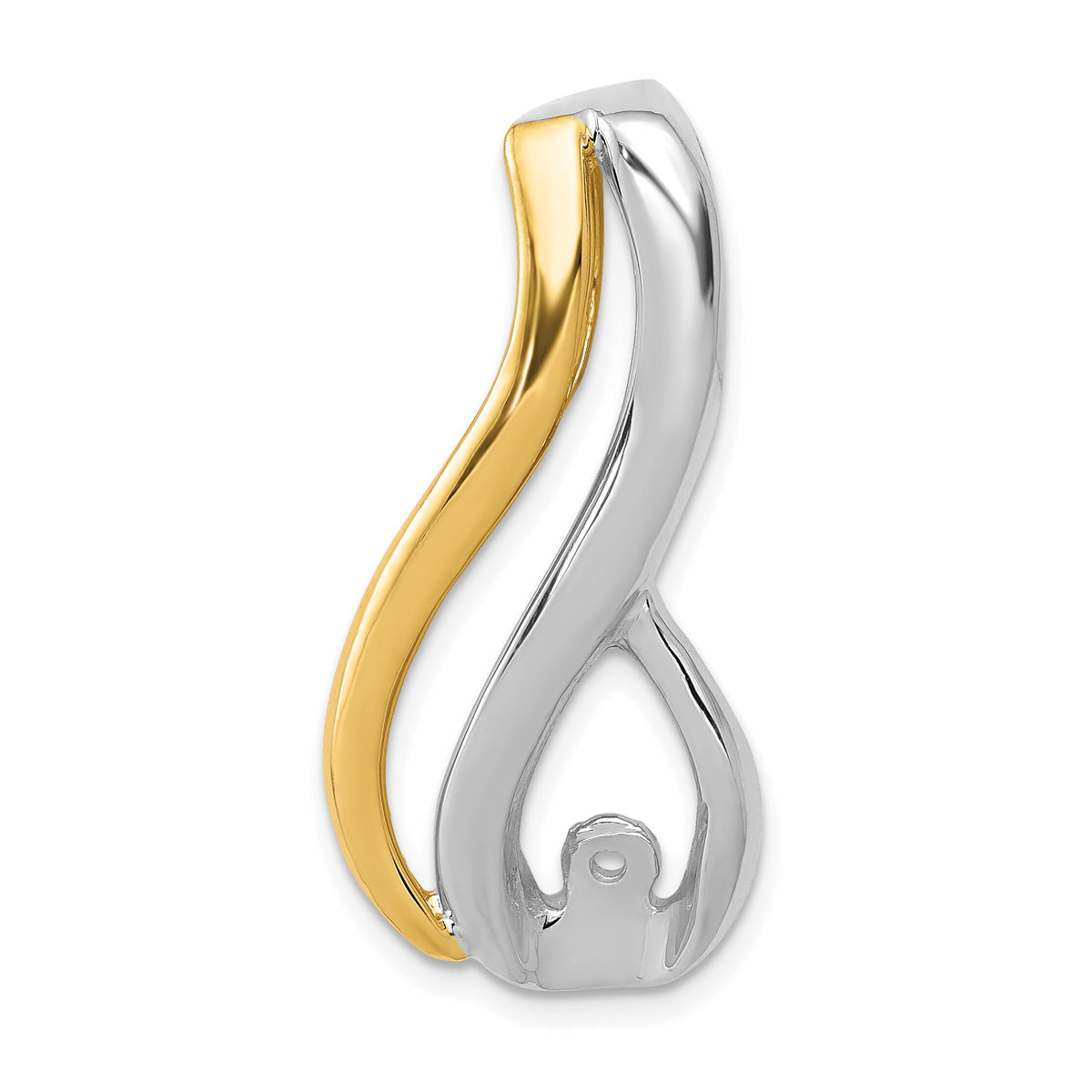 14k Two-Tone Peg Set Diamond Slide Mtg-XS1237