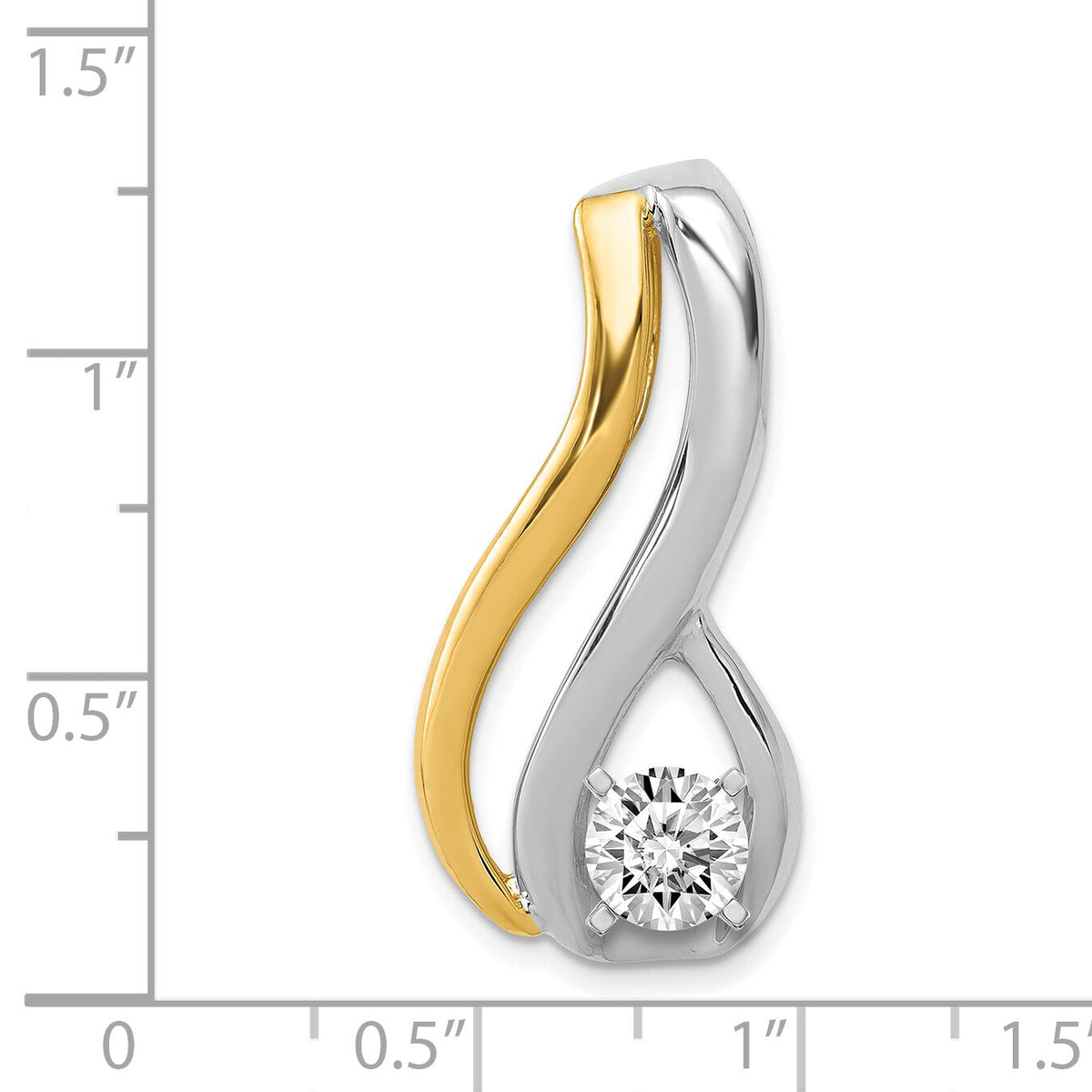 14k Two-Tone Peg Set Diamond Slide Mtg-XS1237