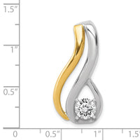 14k Two-Tone Peg Set Diamond Slide Mtg-XS1237