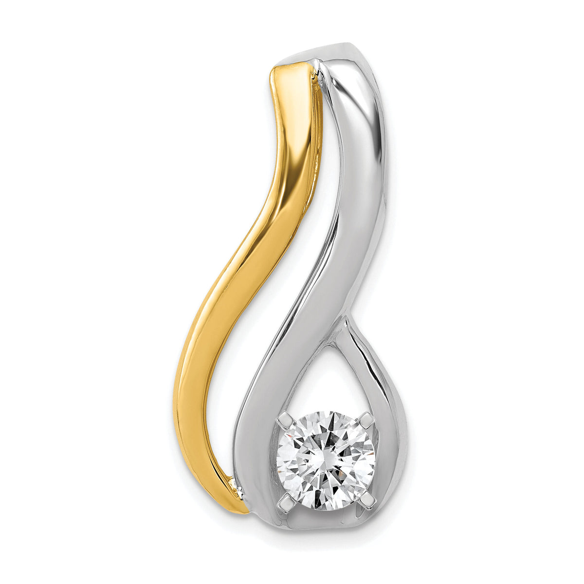 14k Two-Tone Peg Set Diamond Slide Mtg-XS1237