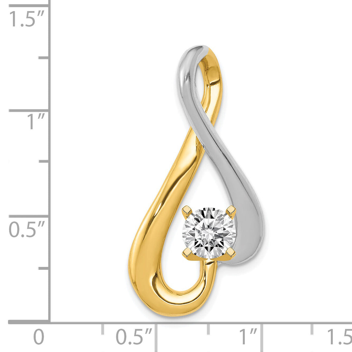 14k Two-Tone Fancy Peg Set Diamond Slide Mtg-XS1239