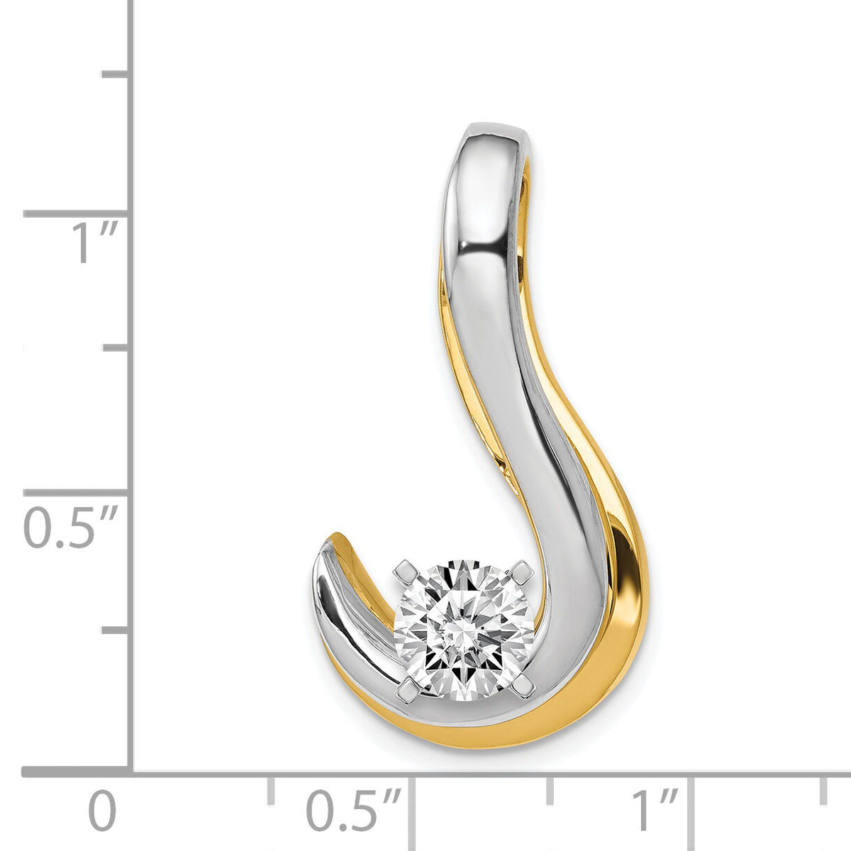 14k Two-Tone Fancy Diamond Slide Peg Mtg-XS1244