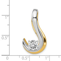 14k Two-Tone Fancy Diamond Slide Peg Mtg-XS1244