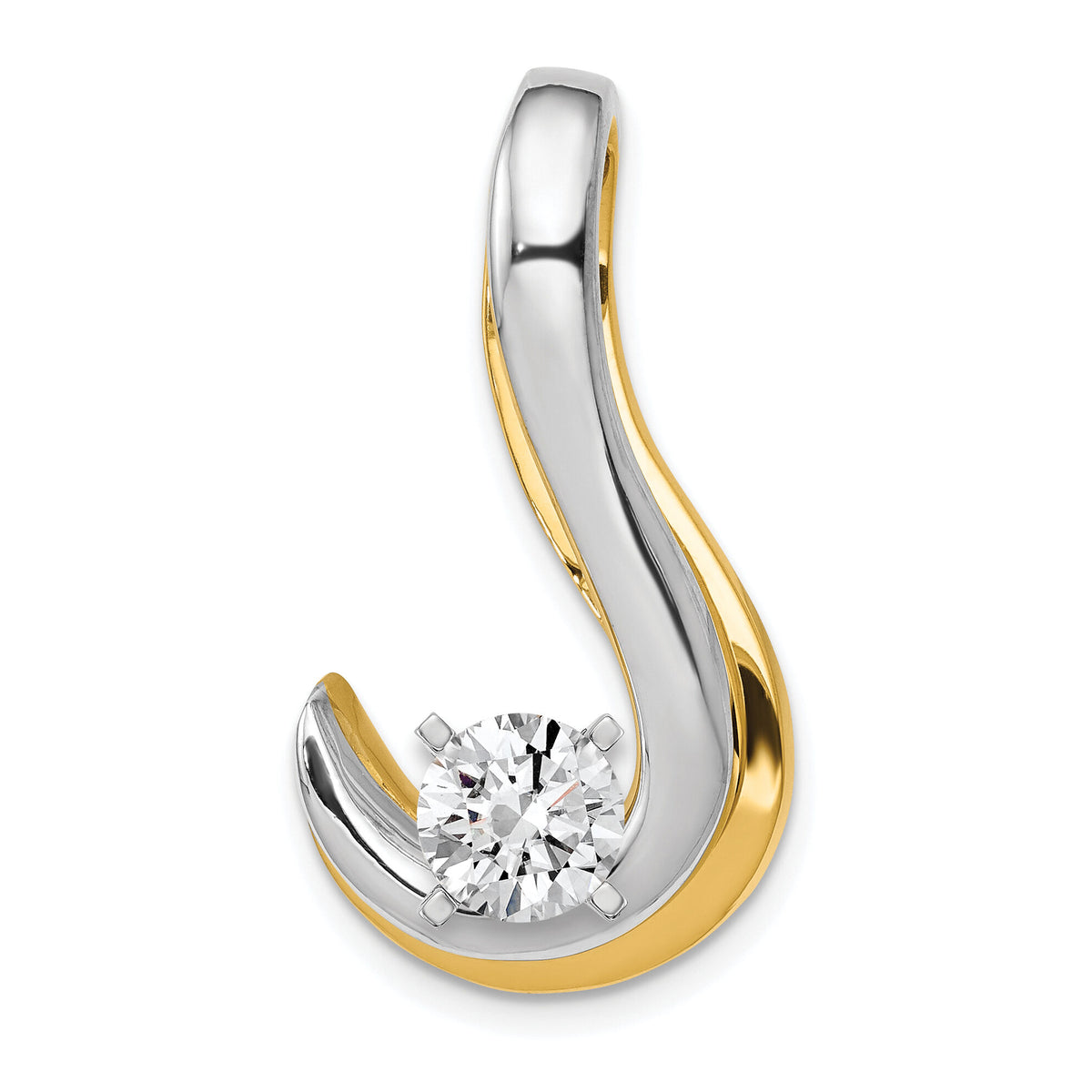 14k Two-Tone Fancy Diamond Slide Peg Mtg-XS1244