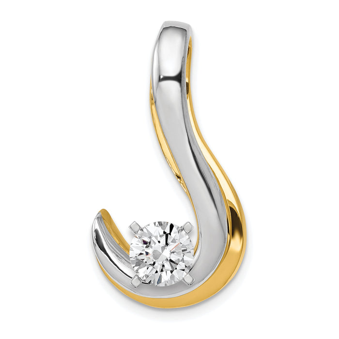 14k Two-Tone Fancy Diamond Slide Peg Mtg-XS1244