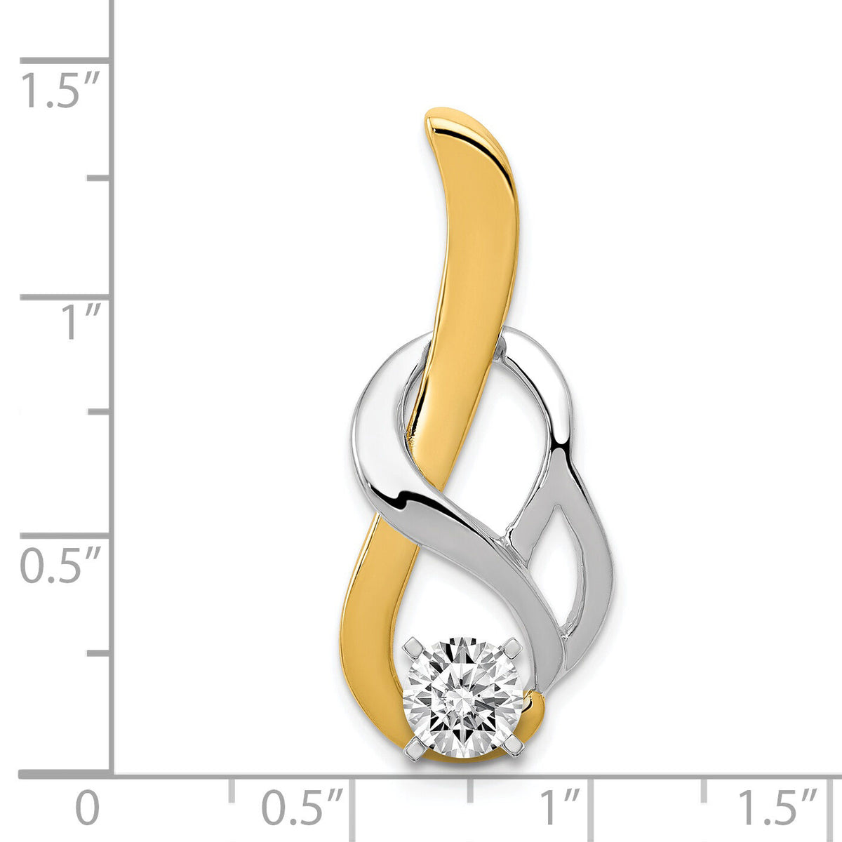 14k Two-Tone Fancy Diamond Slide Peg Mtg-XS1250