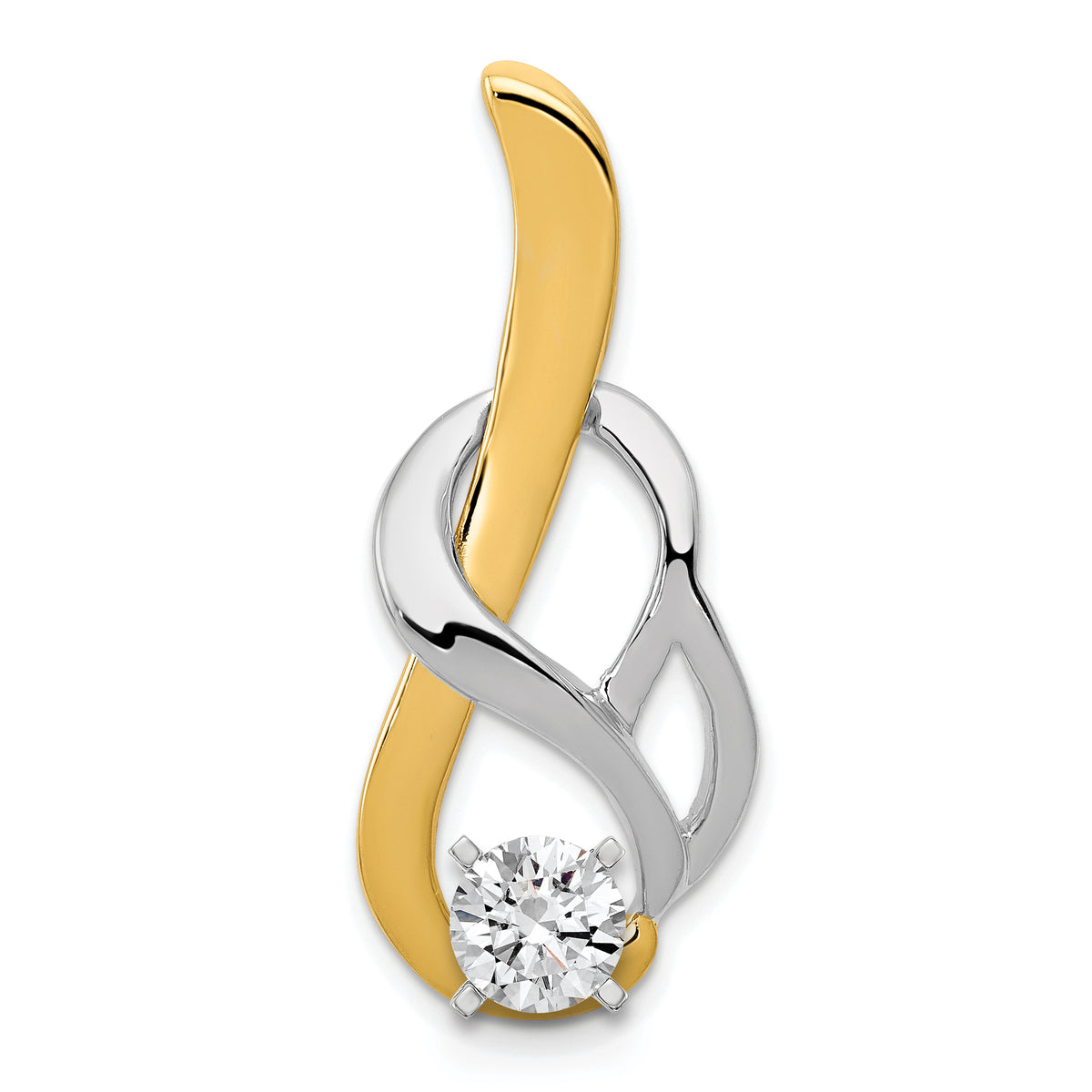 14k Two-Tone Fancy Diamond Slide Peg Mtg-XS1250