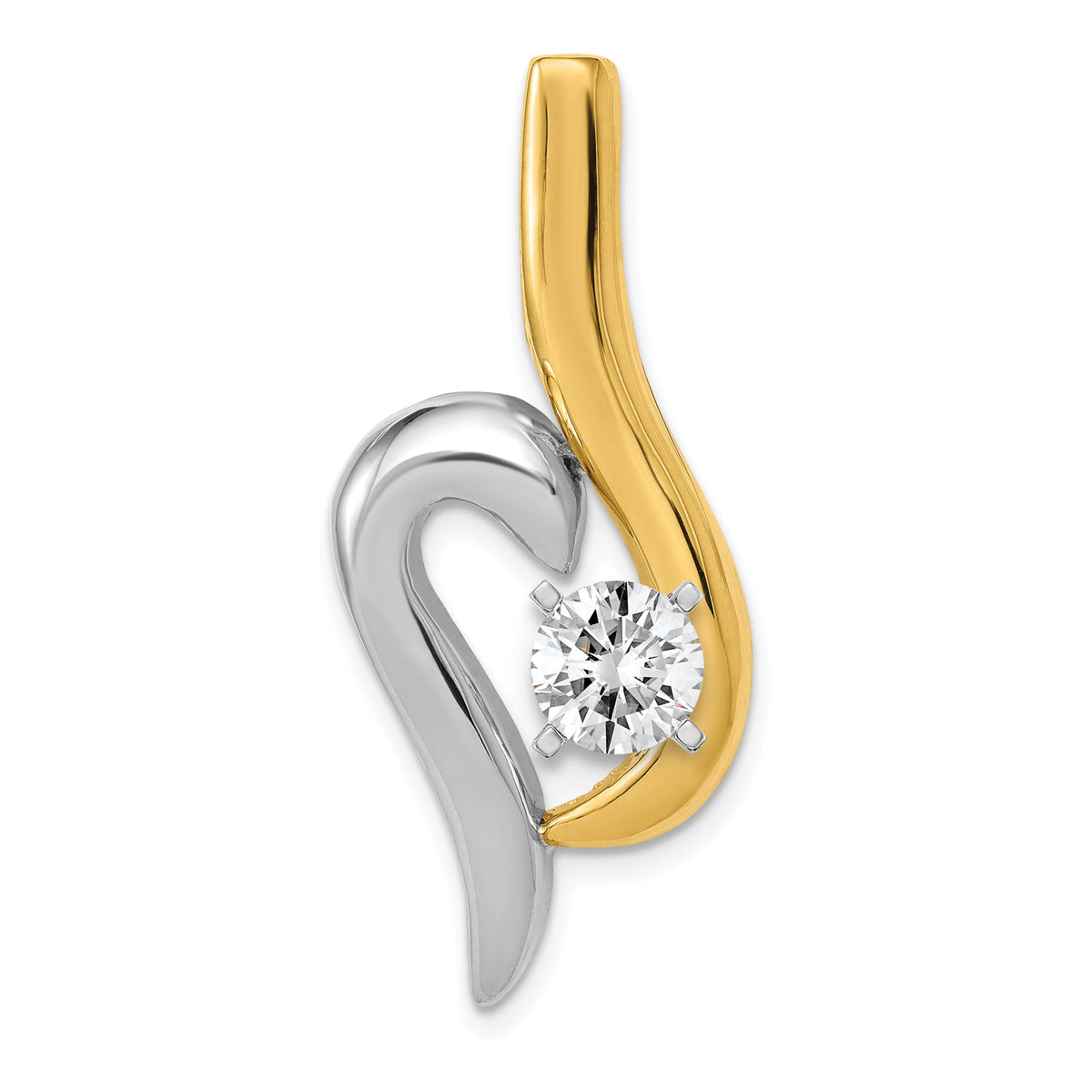 14k Two-Tone Fancy Peg Set Diamond Slide Mtg-XS1252