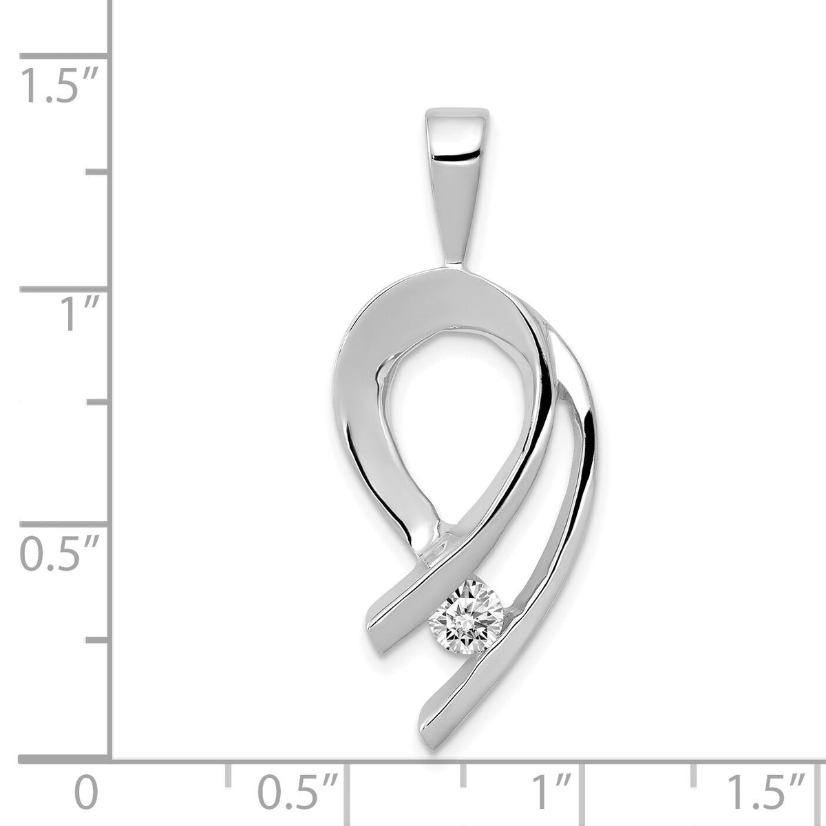 14k White Gold Holds 1-4mm stone, AA Diamond Slide-XS257WAA