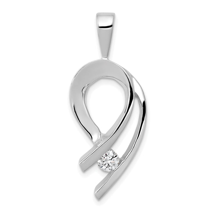 14k White Gold Holds 1-4mm stone, AA Diamond Slide-XS257WAA