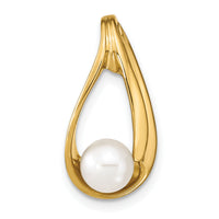 14k 6mm White Round Freshwater Cultured Pearl Slide-XS615PL