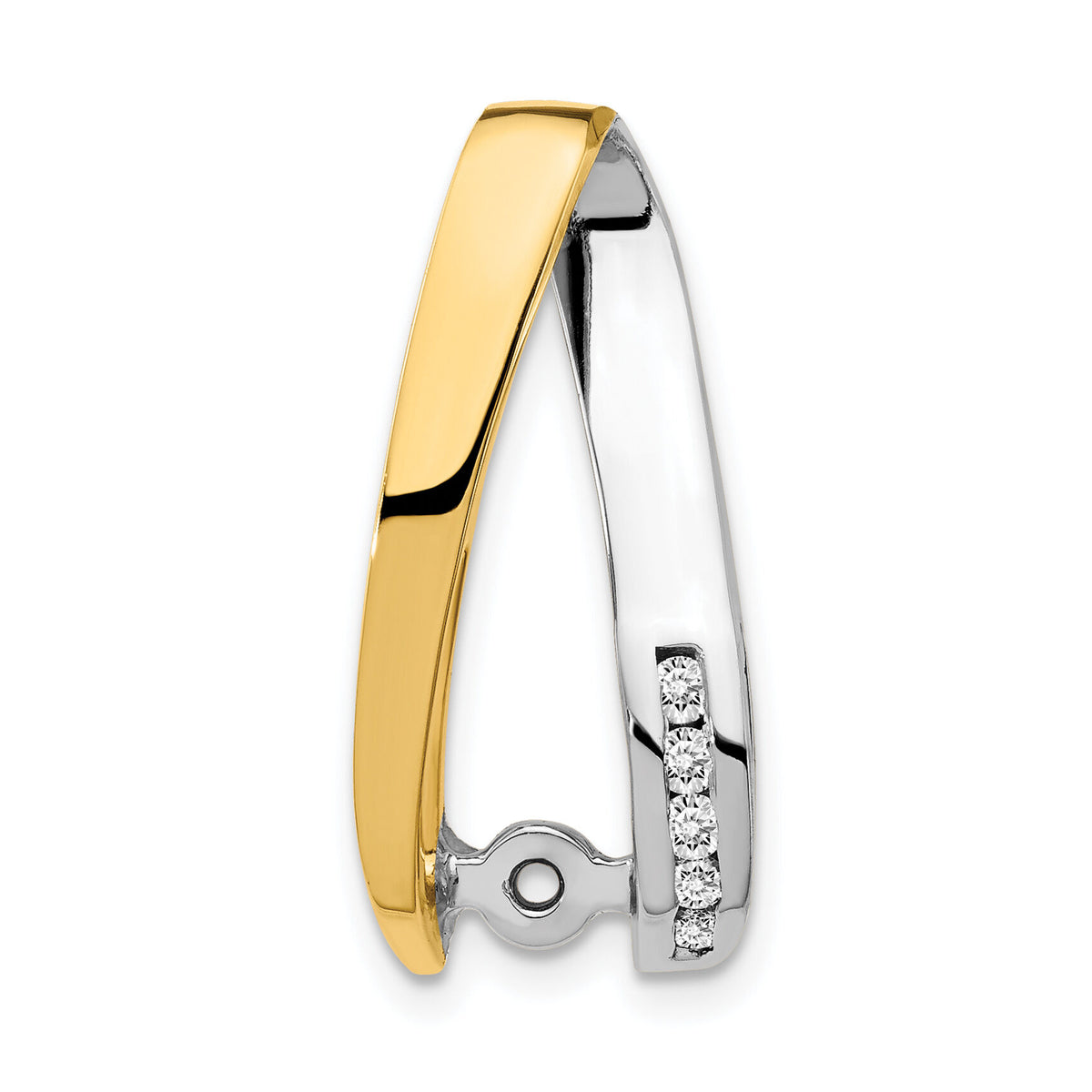 14k Two-Tone AAA Diamond Semi-mount Peg Slide-XS626AAA