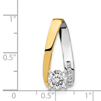 14k Two-Tone AAA Diamond Semi-mount Peg Slide-XS626AAA