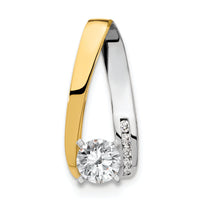 14k Two-Tone AAA Diamond Semi-mount Peg Slide-XS626AAA