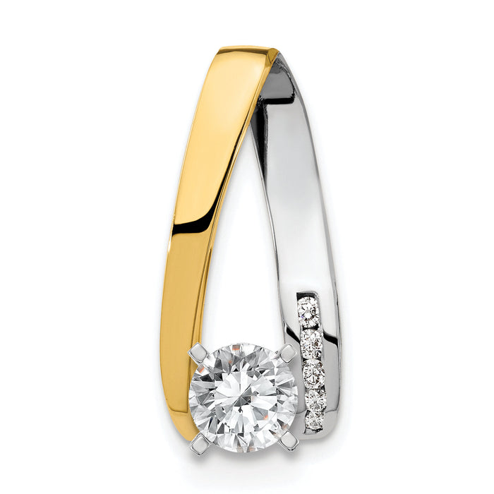 14k Two-Tone AAA Diamond Semi-mount Peg Slide-XS626AAA