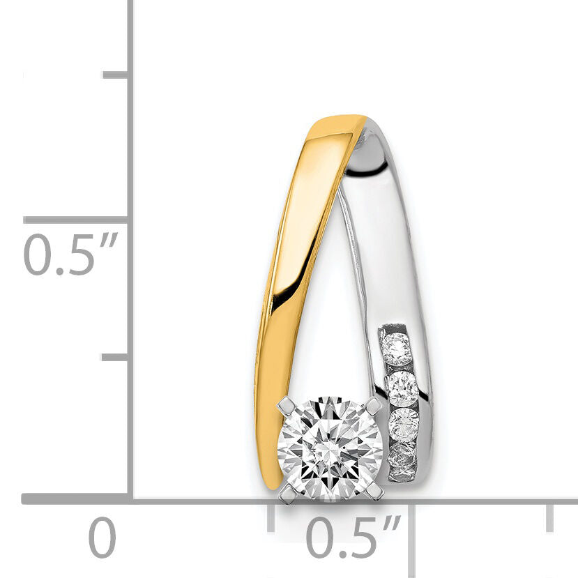 14k Two-Tone AA Diamond Semi Mount Peg Slide-XS627AA