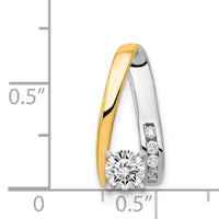 14k Two-Tone AA Diamond Semi Mount Peg Slide-XS627AA