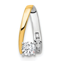 14k Two-Tone AA Diamond Semi Mount Peg Slide-XS627AA