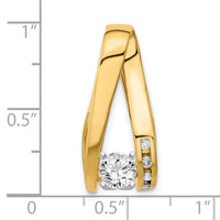 14k Two-tone AA Diamond Semi Mount Peg Slide-XS628AA