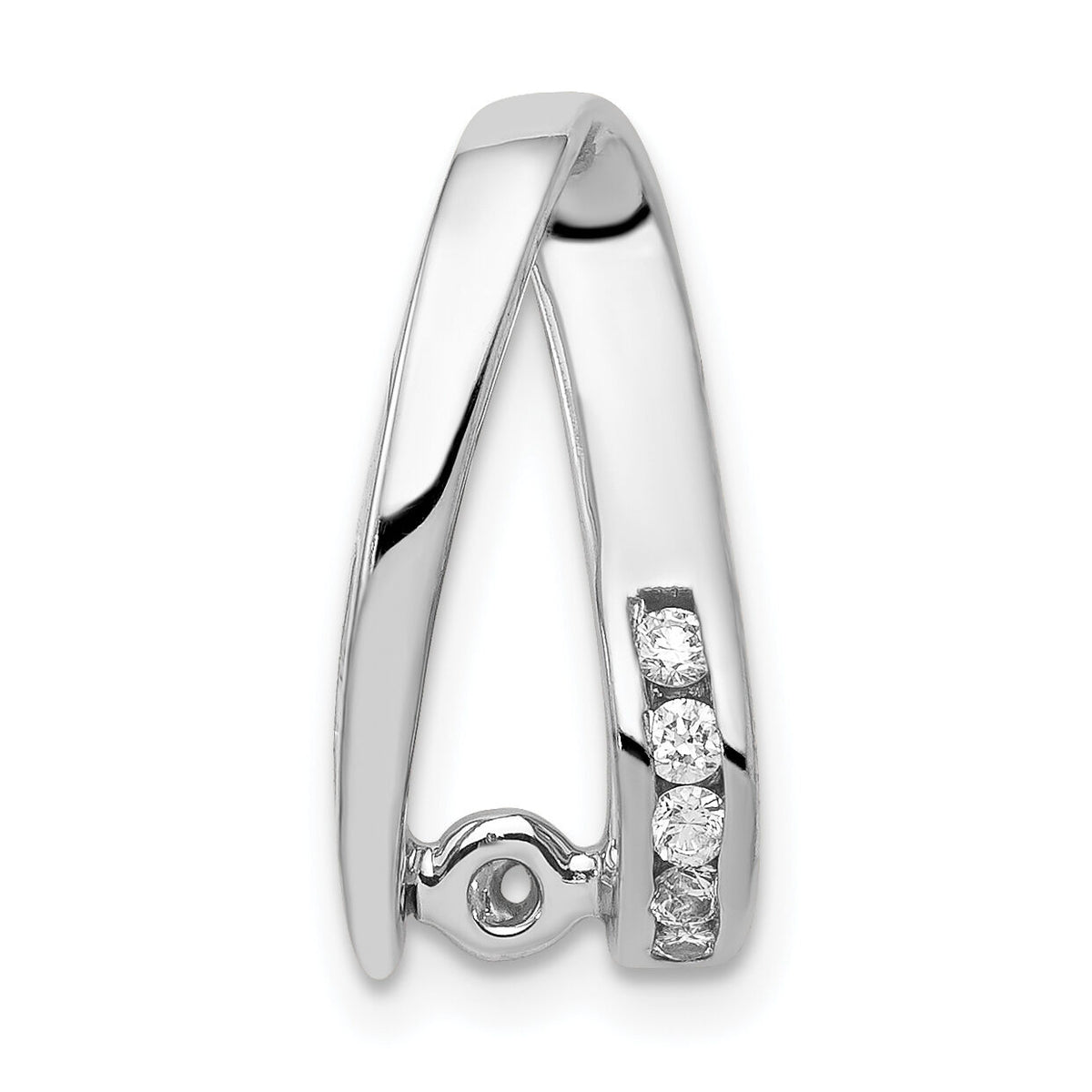 14k White Gold AAA Diamond Semi-mount Peg Slide-XS634AAA