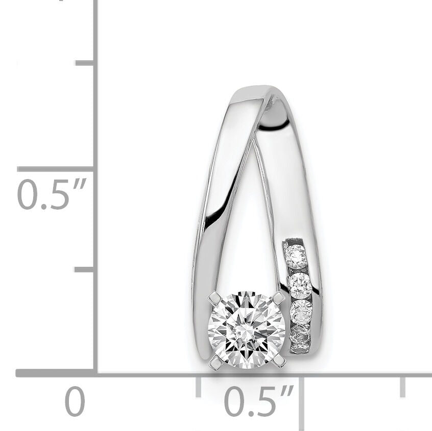 14k White Gold AAA Diamond Semi-mount Peg Slide-XS634AAA