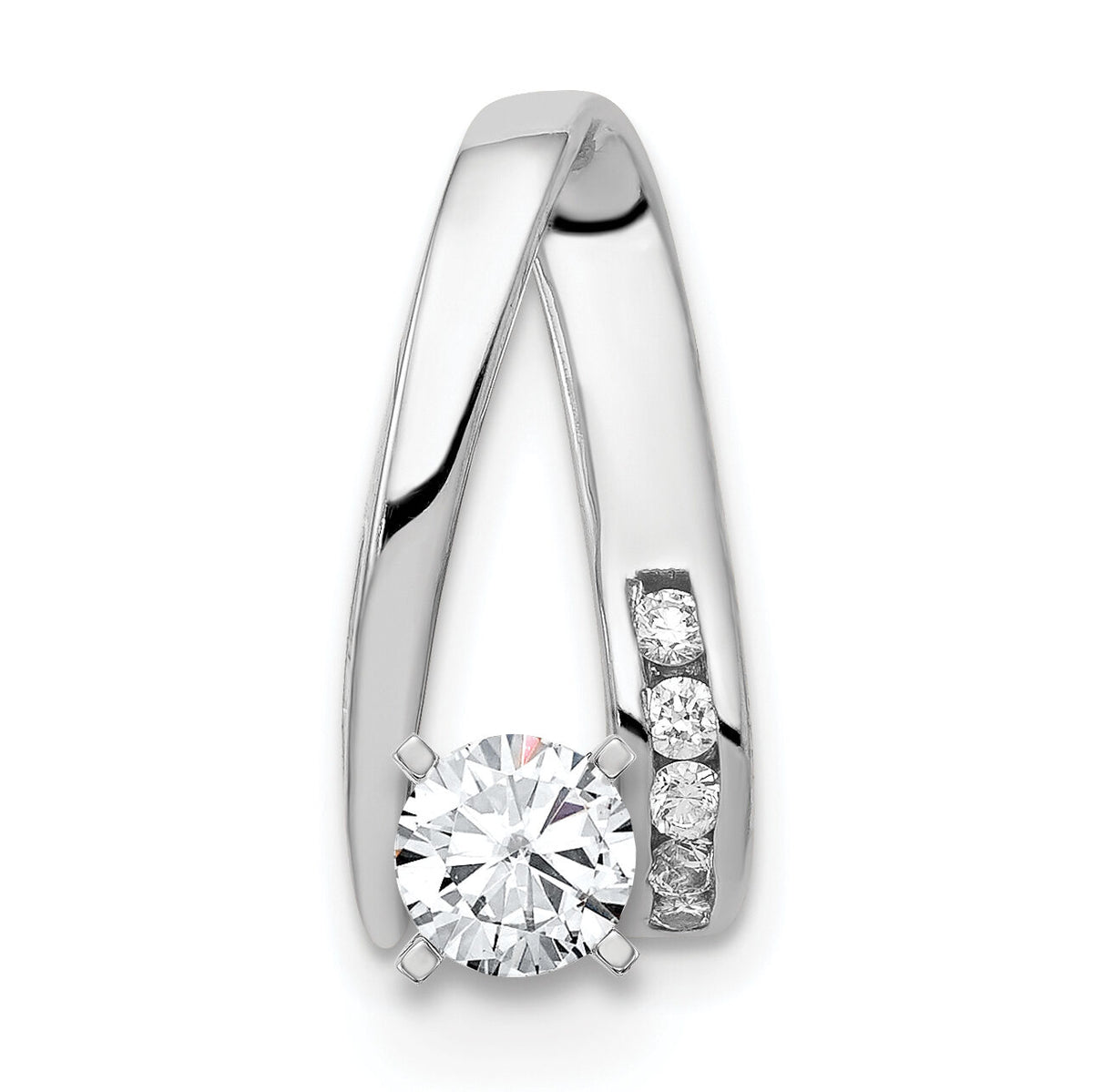 14k White Gold AAA Diamond Semi-mount Peg Slide-XS634AAA
