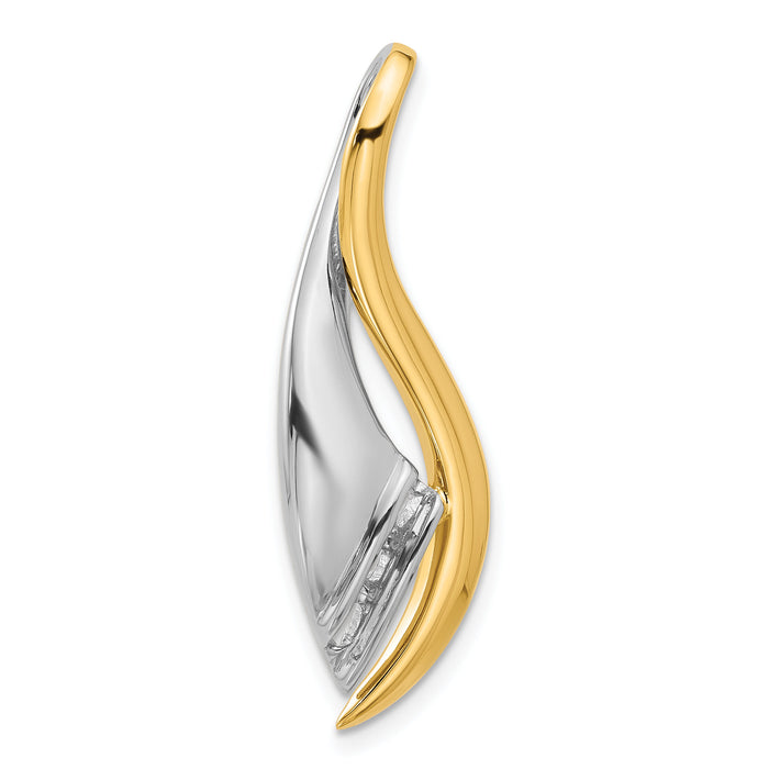 14k Two-Tone Holds 5-2mm Stone, Twisted Ribbon Slide Mounting-XS702