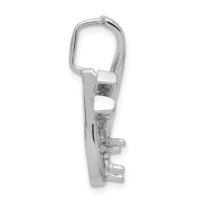 14k White Gold Holds 1-6mm Stone, Slide Mounting-XSW360