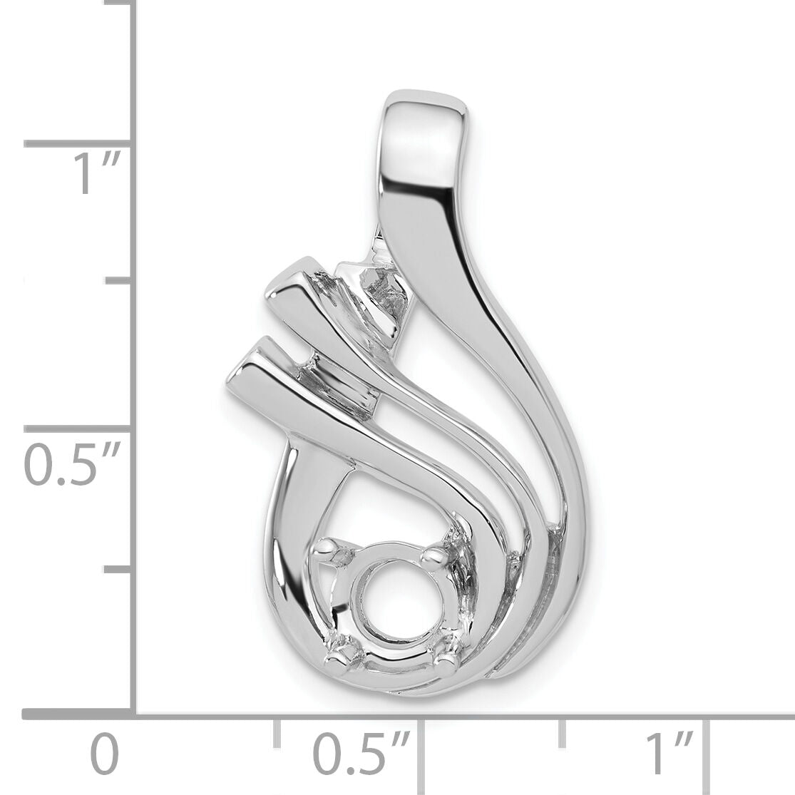 14k White Gold Holds 1-6mm Stone, Slide Mounting-XSW360
